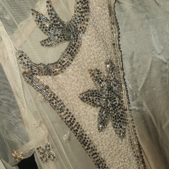 Beautiful hand beaded & lace w/open back dress. - Picture 4 of 17